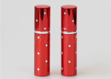Mini 20ml vermelho gravou o parafuso portátil do ponto da superfície do atomizador do perfume no selo