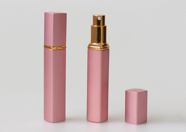 O atomizador de vidro gravado rosa do perfume do curso engarrafa a forma 12ml retangular