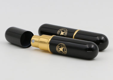 Garrafas recarregávéis gravadas tamanho do pulverizador de perfume de Mini Perfume Atomiser Black Empty do curso