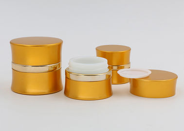 O ouro 30ml geou os frascos cosméticos, recipientes de vidro pequenos da composição da cintura magro com tampas