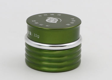 frascos cosméticos do vidro 30ml verde, potenciômetros cosméticos da amostra do corpo com nervuras