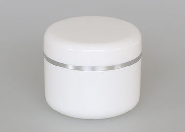 Tipo plástico frasco de creme branco de 50ml com a linha de prata decorativa