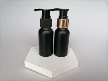 garrafas cosméticas de alumínio da garrafa essencial de alumínio preta matte do conta-gotas da bomba 30ml