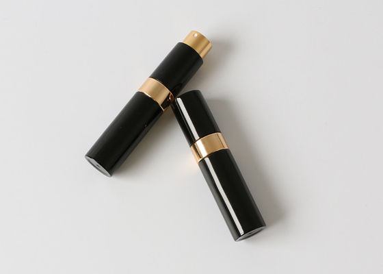 Garrafa de perfume vazia preta de Mini Perfume Atomiser Cylindrical Shape